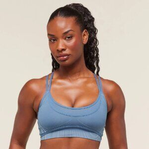 Gymshark Sports Bra Womens Medium Blue Apex Seamless Strappy Light Support